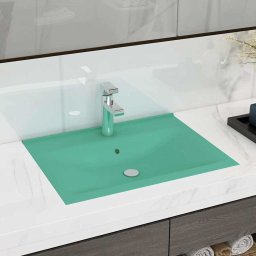 Gossi chiuveta baie lux, orificiu robinet verde mat 60x46 cm ceramica