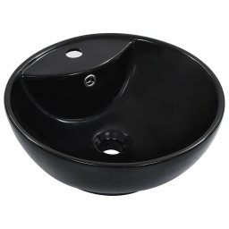 Gossi chiuveta cu preaplin, negru, 46,5 x 18 cm, ceramica