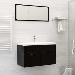 Gossi chiuveta incorporata cu robinet, alb, 81x39x18 cm, ceramica