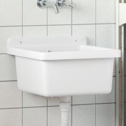 Gossi chiuveta lavoar pentru montare pe perete alb 40x40x24 cm rasina