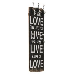Gossi cuier de perete cu 6 carlige, 120 x 40 cm, love life