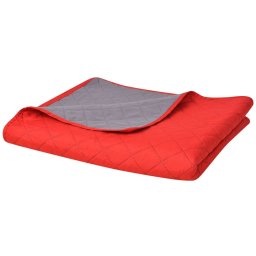 Gossi cuvertura matlasata cu doua fete, 230 x 260 cm, rosu si gri