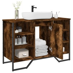 Gossi dulap chiuveta baie, stejar fumuriu, 91x35x60 cm lemn prelucrat