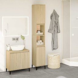 Gossi dulap de baie, stejar sonoma, 30x30x190 cm, lemn prelucrat
