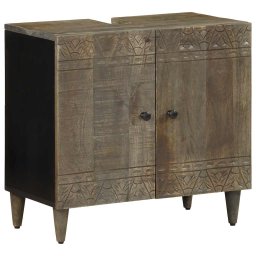 Gossi dulap pentru chiuveta de baie, 62x33x58 cm, lemn masiv de mango