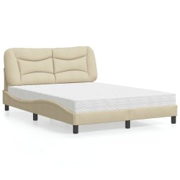 Gossi pat cu saltea, crem, 120x200 cm, textil