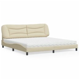 Gossi pat cu saltea, crem, 200x200 cm, textil