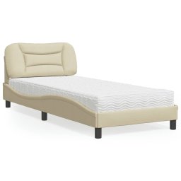 Gossi pat cu saltea, crem, 90x190 cm, textil