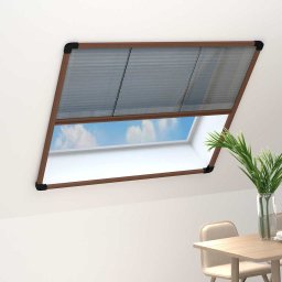 Gossi plasa insecte plisse pentru ferestre, maro, 120x120cm, aluminiu