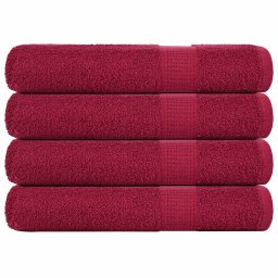 Gossi prosoape sauna 4 buc bordeaux 80x200 cm 360 g/m2 100% bumbac