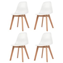 Gossi scaune de bucatarie, 4 buc., alb, plastic