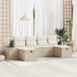 Gossi set de canapea de gradina cu perne bej din ratan polimeric