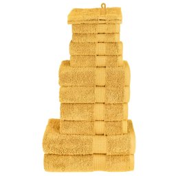 Gossi set de prosoape premium solund, 12 piese, auriu, 600 g/m2