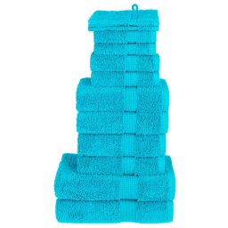 Gossi set de prosoape premium solund, 12 piese, turcoaz, 600 g/m2