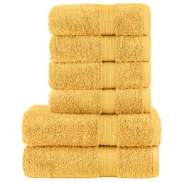 Gossi set de prosoape premium solund, 6 piese, auriu, 600 g/m2