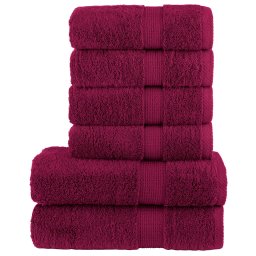 Gossi set de prosoape premium solund, 6 piese, bordo, 600 g/m2