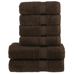 Gossi set de prosoape premium solund, 6 piese, maro, 600 g/m2