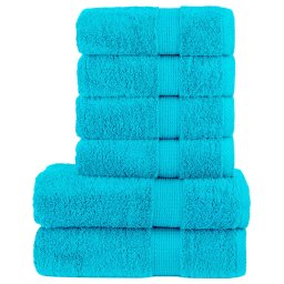 Gossi set de prosoape premium solund, 6 piese, turcoaz, 600 g/m2