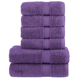 Gossi set de prosoape premium solund, 6 piese, violet, 600 g/m2