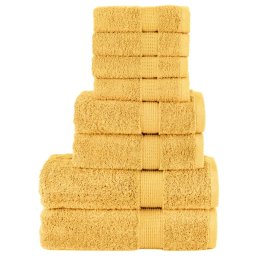 Gossi set de prosoape premium solund, 8 piese, auriu, 600 g/m2