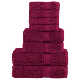 Gossi set de prosoape premium solund, 8 piese, bordo, 600 g/m2
