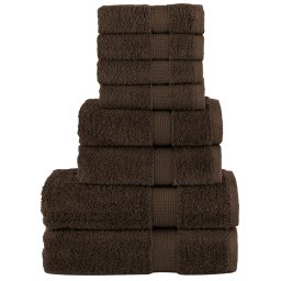 Gossi set de prosoape premium solund, 8 piese, maro, 600 g/m2