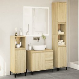 Gossi set mobilier de baie, 3 piese, stejar sonoma, lemn prelucrat
