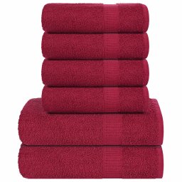 Gossi set prosoape 6 piese bordeaux 360 g/m2 100% bumbac