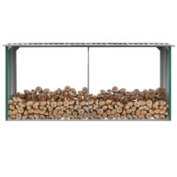 Gossi sopron depozitare lemne, verde, 330x92x153 cm, otel galvanizat