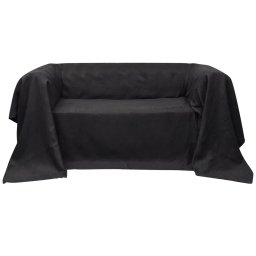 Husa din velur microfibra pentru canapea, 140 x 210 cm, antracit