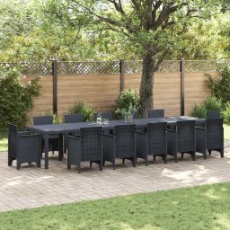 Masa de gradina Gossi antracit 400x100x73 cm poly rattan, masa de gradina Gossi antracit 250x100x73 cm poly rattan, masa de gradina Gossi antracit 150x100x73 cm poly rattan