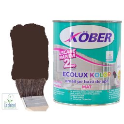 Vopsea pe baza de apa Ecolux Kolor Mat RAL 8017 Brun 2.5 l Kober,