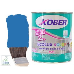 Vopsea pe baza de apa Ecolux Kolor Mat RAL 5015 Albastru Cer 2.5 l Kober,