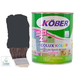 Vopsea pe baza de apa Ecolux Kolor Lucios RAL 7016 Gri Antracit 2.5 l Kober,