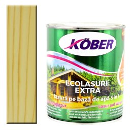 Lac colorat lemn, pe baza de apa, Kober Ecolasure Extra , Incolor, 2.5 l, lazura groasa pe baza de apa,