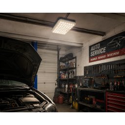 Proiector LED Solar Portabil BL-950 100W, 143 LED-uri, Baterie Externa 5400mAh, Power Bank, Lanterna, Lumina Alba si Calda