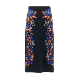 FARM RIO Fusta Bow Garden Knit Midi 356196-26118 bow garden blue