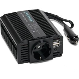 Invertor Auto 12V la 220V 300W OVERMUST, Priză AC 220V, 2 Porturi USB 2.1A, Ventilator Inteligent Silențios, Încărcare Simultană 3 Dispozitive, Protecție la Supratensiune și Scurtcircuit