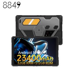 Tableta PC Unihertz 8849 Pad Tank Ultra, Black, Proiector Video 260 lumeni, 5G, 10.95 FHD+, 120 Hz, Android 15, 32GB RAM (16GB + 16GB extensibili), 512GB ROM, 50MP, 23400mAh, Dual SIM
