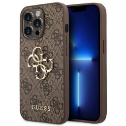 Husa Guess GUHCP14L4GMGBR compatibila cu iPhone 14 Pro, 4G Big Metal Logo, Maro