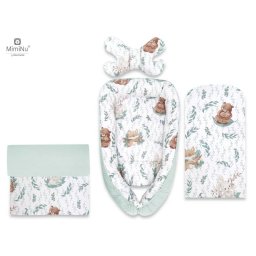 Set 4 in 1 Cosulet Bebelus MimiNu Baby Cocoon 75x55cm Lulu Natural