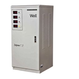 Stabilizator Automat Tensiune WELL Trifazat 7.5KVA 6KW 230V 65dB IP20 Gri
