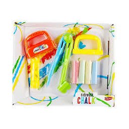 Set 4 Buc Creta Colorata MicoStore Pentru Asfalt Cu Accesorii Desen Suport Antimurdarire Compas Multicolor