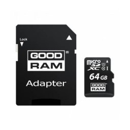 Card de Memorie Goodram microSDXC 64Gb Clasa 10 / UHS-1 U1 cu Adaptor Negru