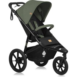 Carucior Sport Lionelo Azura cu 3 Roti Baldachin XXL Impermeabil Pliere Compacta Maxim 22KG 6-48 Luni Verde