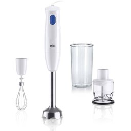 Mixer Vertical Braun MultiQuick 1 MQ 10.202MWH 1 Viteza Tocator de 350ML Pahar Gradat 0.6L Tel Cablu 1.2M 450W Alb