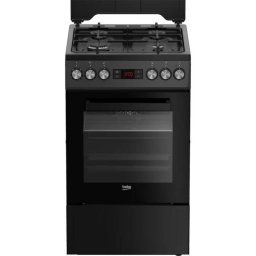Aragaz Mixt Beko FSM52330DAON 4 Arzatoare cu Eficienta Ridicata Aprindere Electrica Cuptor Electric 60L 8 Functii Gatire Asistata cu Abur Curatare SteamShine LED Display Good+ Grill Gatire 3D Iluminare Clasa A Antracit
