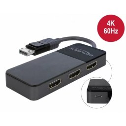 Multiplicator Delock DisplayPort 1.4 la 3 x HDMI MST Negru