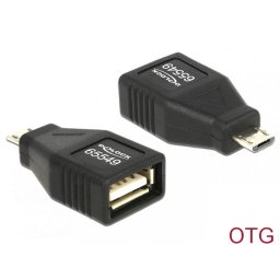 Adaptor Delock OTG USB 2.0 A la micro USB B M-T Negru