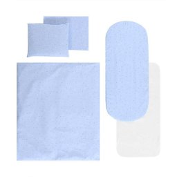 Set Lenjerie pentru Carucior Lorelli 6 piese cu Protectie Impermeabila Blue Sky